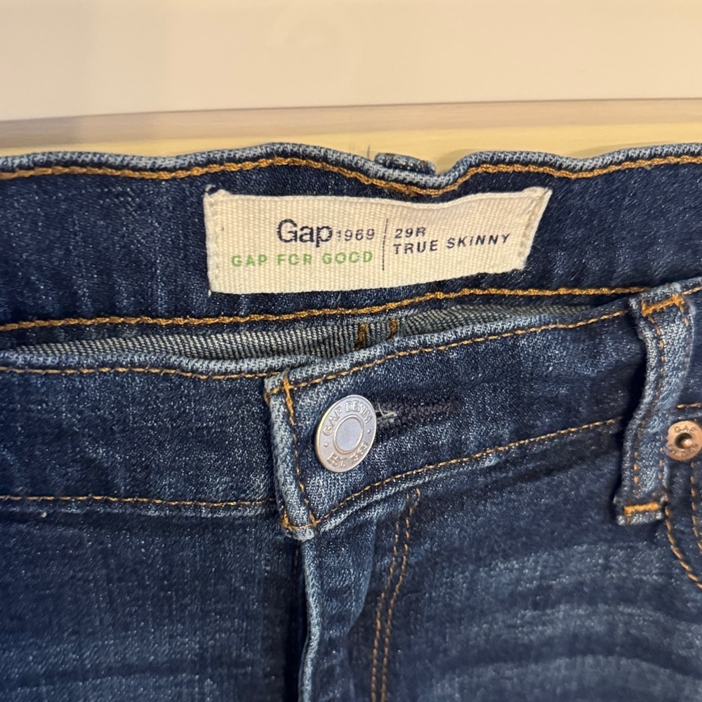 Gap Women’s True Skinny Jeans Dark Wash Stretch Denim Pants Size 29 Regular - Picture 3 of 4